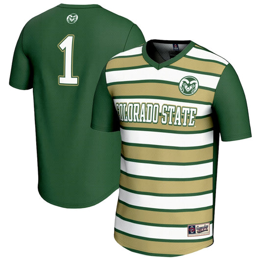 Gameday Greats 1 Green Colorado State Rams Lightweight Soccer Fashion Jersey - retro stitched jersey jersey for Gameday Greats fans