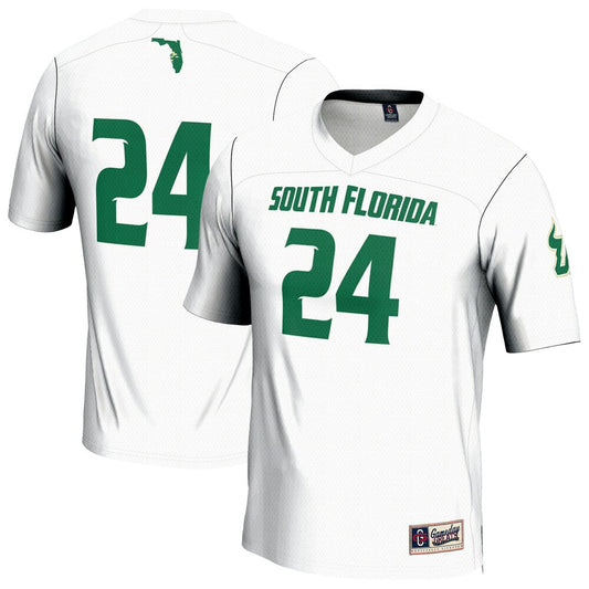 Gameday Greats 24 White South Florida Bulls Lightweight Lacrosse Jersey - retro stitched jersey jersey for Gameday Greats fans