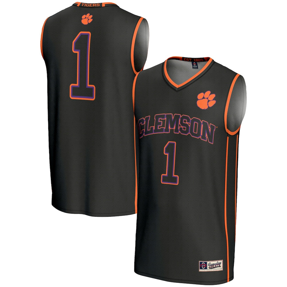 Gameday Greats 1 Black Clemson Tigers Lightweight Basketball Jersey - retro stitched basketball jersey for Gameday Greats fans