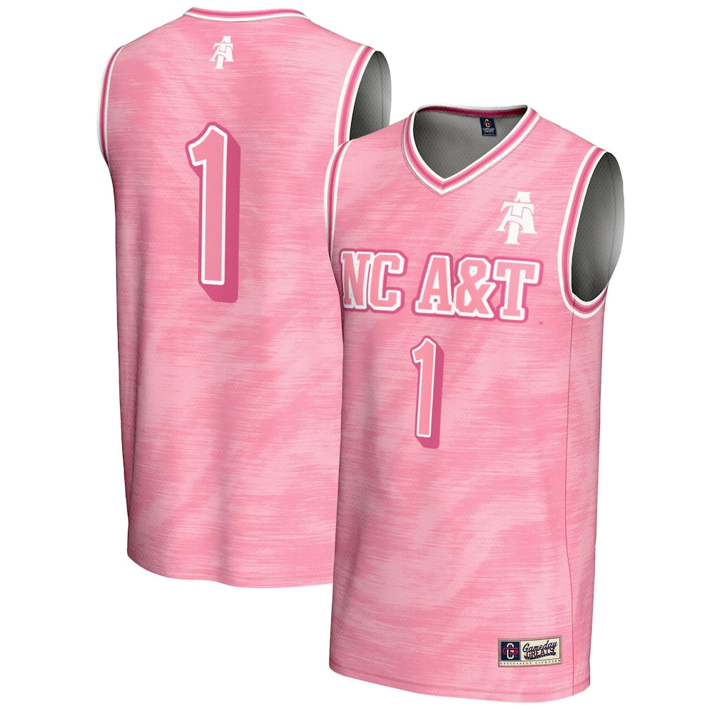 Gameday Greats 1 Pink North Carolina At Aggies Lightweight Basketball Jersey - retro stitched basketball jersey for Gameday Greats fans