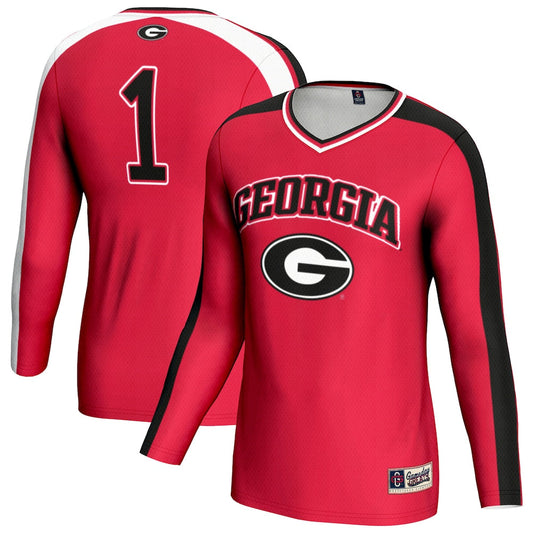Gameday Greats Red Georgia Bulldogs 1 Lightweight Volleyball Fashion Jersey - retro stitched jersey jersey for Gameday Greats fans