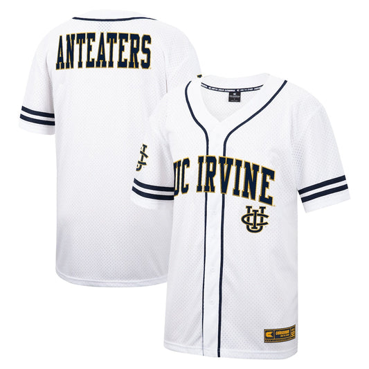 Colosseum White Uc Irvine Anteaters Free Spirited Mesh Button Up Baseball Jersey - retro stitched baseball jersey for Colosseum White fans