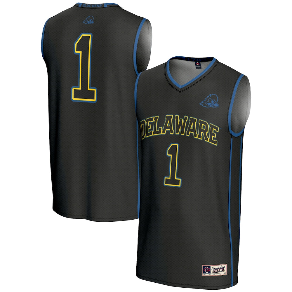 Male Gameday Greats 1 Black Delaware Fightin Blue Hens Lightweight Basketball Jersey - retro stitched basketball jersey for Male Gameday fans