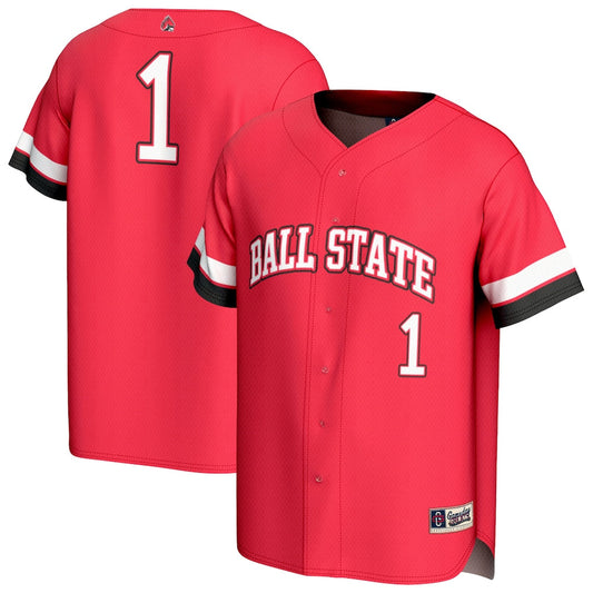 Gameday Greats 1 Cardinal Ball State Cardinals Lightweight Collegiate Baseball Fashion Jersey - retro stitched baseball jersey for Gameday Greats fans