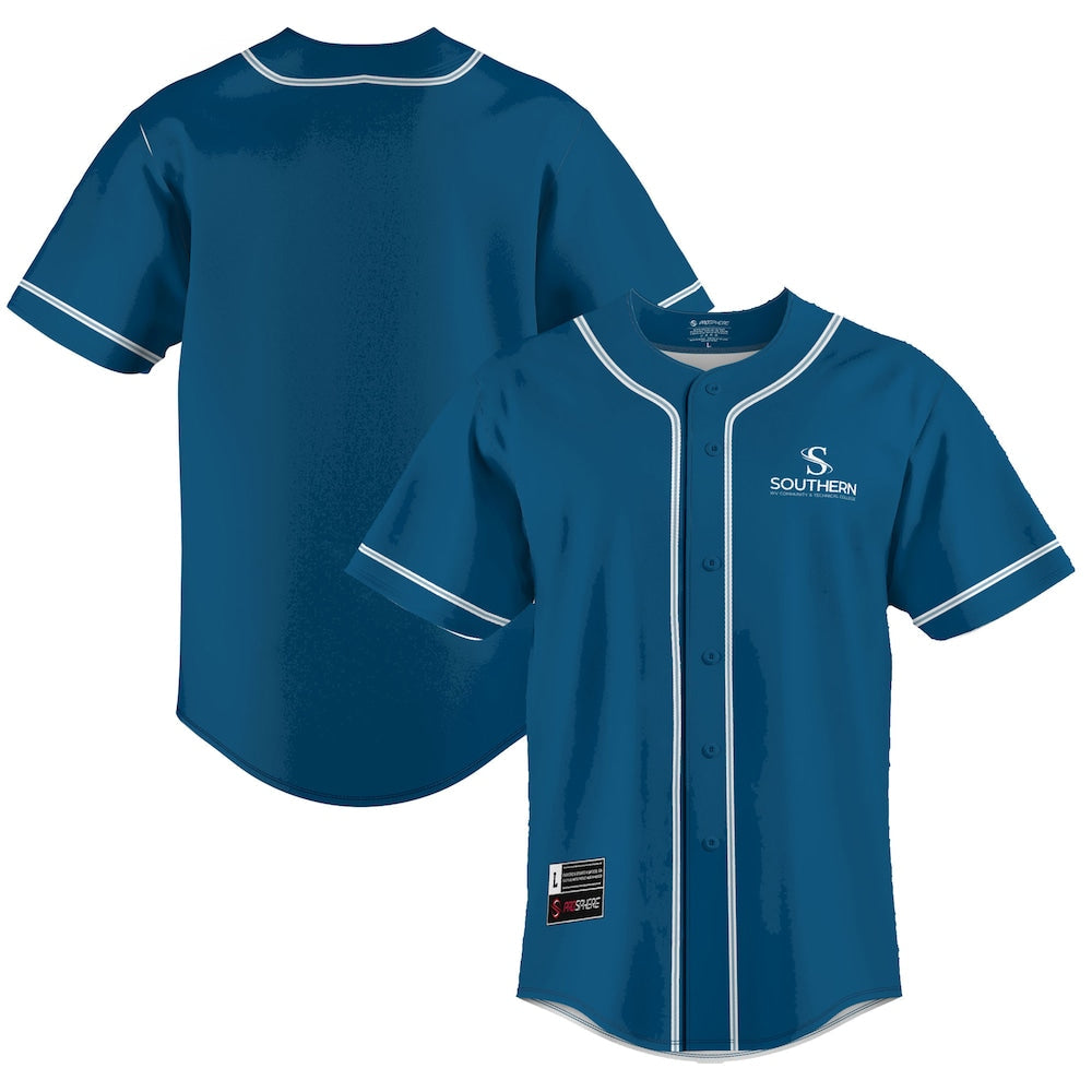 Gameday Greats Blue Southern West Virginia Community And Technical College Lightweight Baseball Jersey - retro stitched baseball jersey for Gameday Greats fans