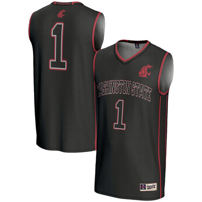 Male Gameday Greats 1 Black Washington State Cougars Lightweight Basketball Jersey - retro stitched basketball jersey for Male Gameday fans