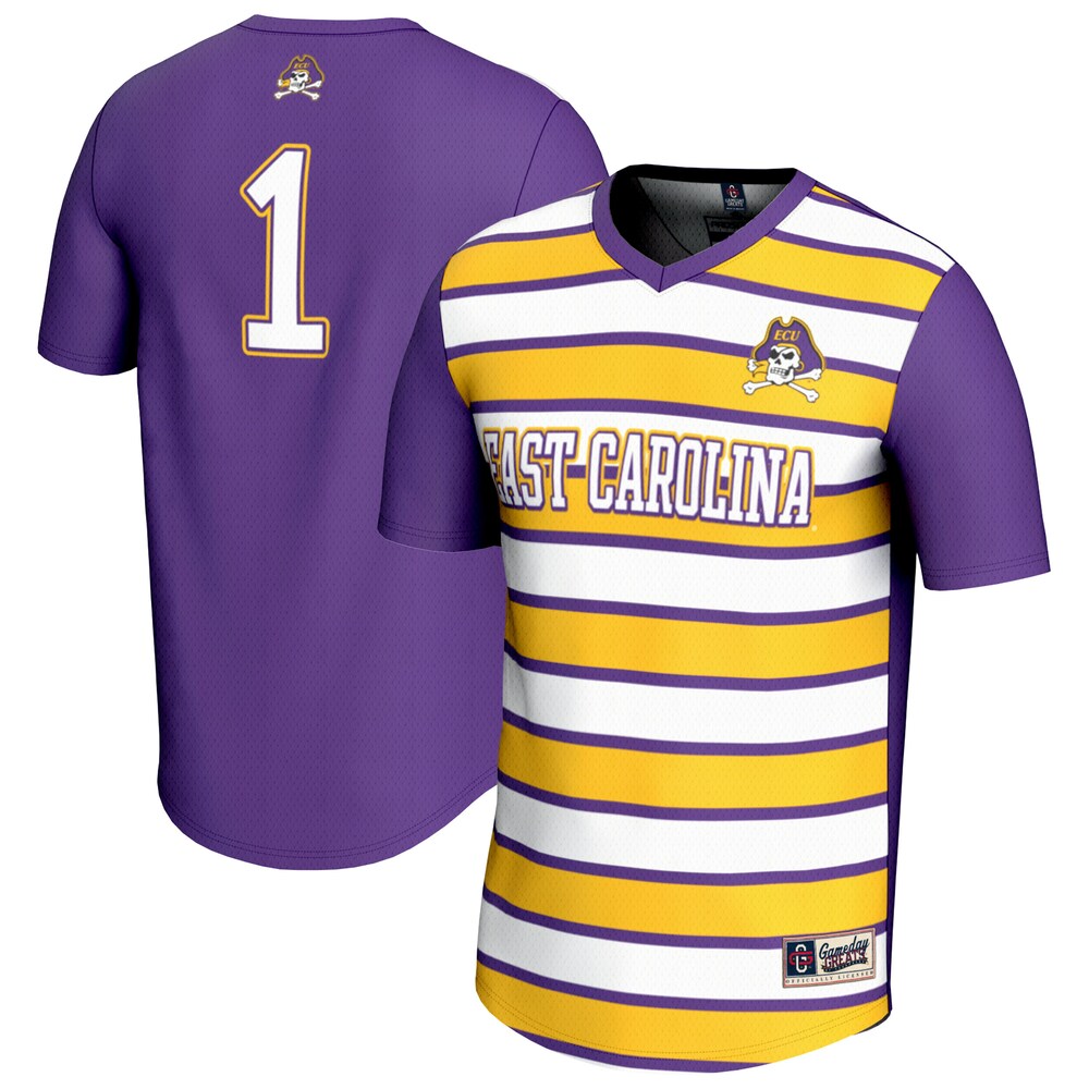 Gameday Greats 1 Purple Ecu Pirates Lightweight Soccer Fashion Jersey - retro stitched jersey jersey for Gameday Greats fans