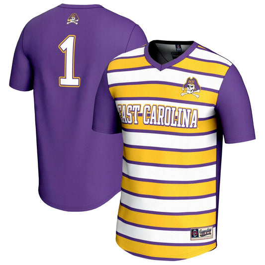 Gameday Greats 1 Purple Ecu Pirates Lightweight Soccer Fashion Jersey - retro stitched jersey jersey for Gameday Greats fans