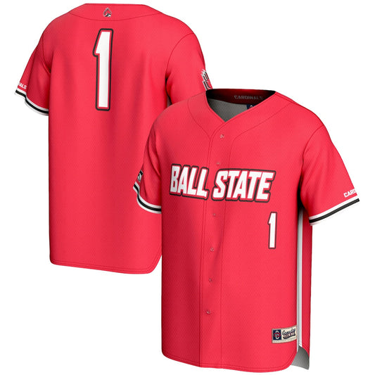 Gameday Greats 1 Cardinal Ball State Cardinals Lightweight Baseball Fashion Jersey - retro stitched baseball jersey for Gameday Greats fans