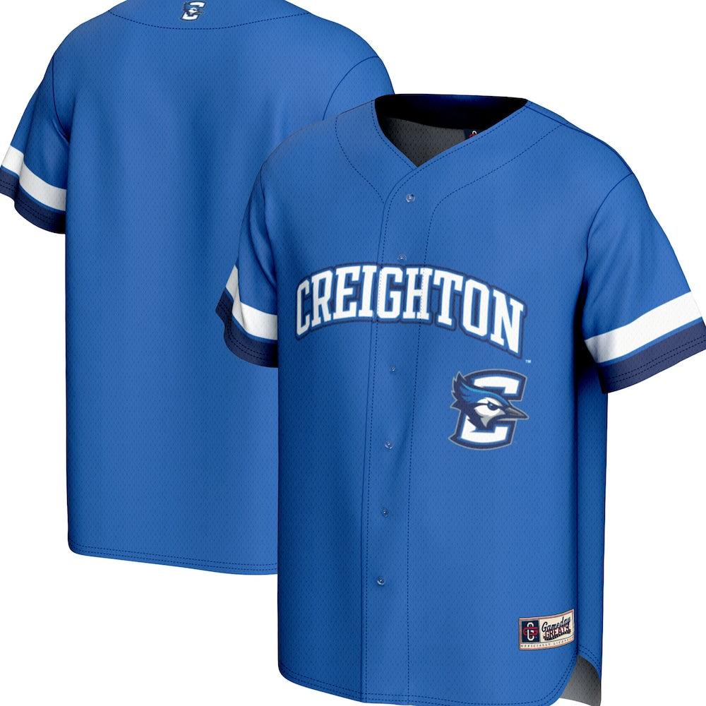 Gameday Greats Blue Creighton Bluejays Spirit Baseball Jersey - retro stitched baseball jersey for Gameday Greats fans
