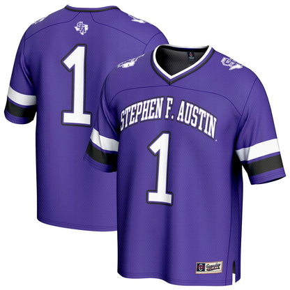 Gameday Greats 1 Purple Stephen F Austin Lumberjacks Lightweight Collegiate Football Fashion Jersey - retro stitched football jersey for Gameday Greats fans