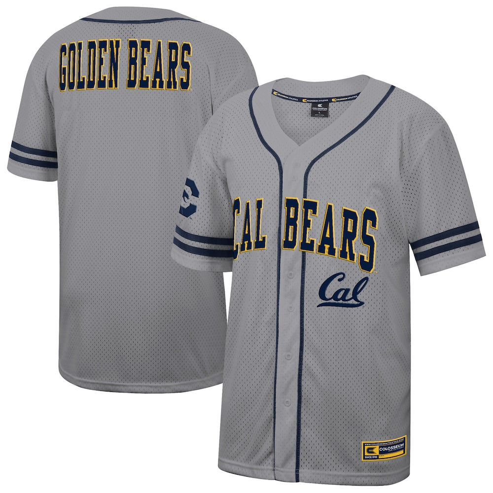 Colosseum Gray Cal Bears Free Spirited Baseball Jersey - retro stitched baseball jersey for Colosseum Gray fans