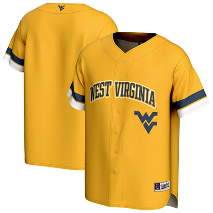 Gameday Greats Gold West Virginia Mountaineers Spirit Baseball Jersey - retro stitched baseball jersey for Gameday Greats fans