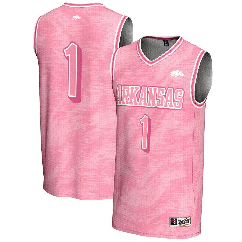 Gameday Greats 1 Pink Arkansas Razorbacks Lightweight Basketball Jersey - retro stitched basketball jersey for Gameday Greats fans