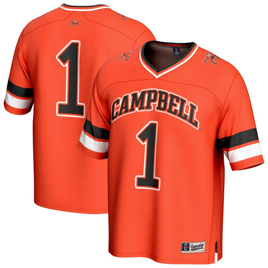 Gameday Greats 1 Orange Campbell Fighting Camels Lightweight Collegiate Football Fashion Jersey - retro stitched football jersey for Gameday Greats fans