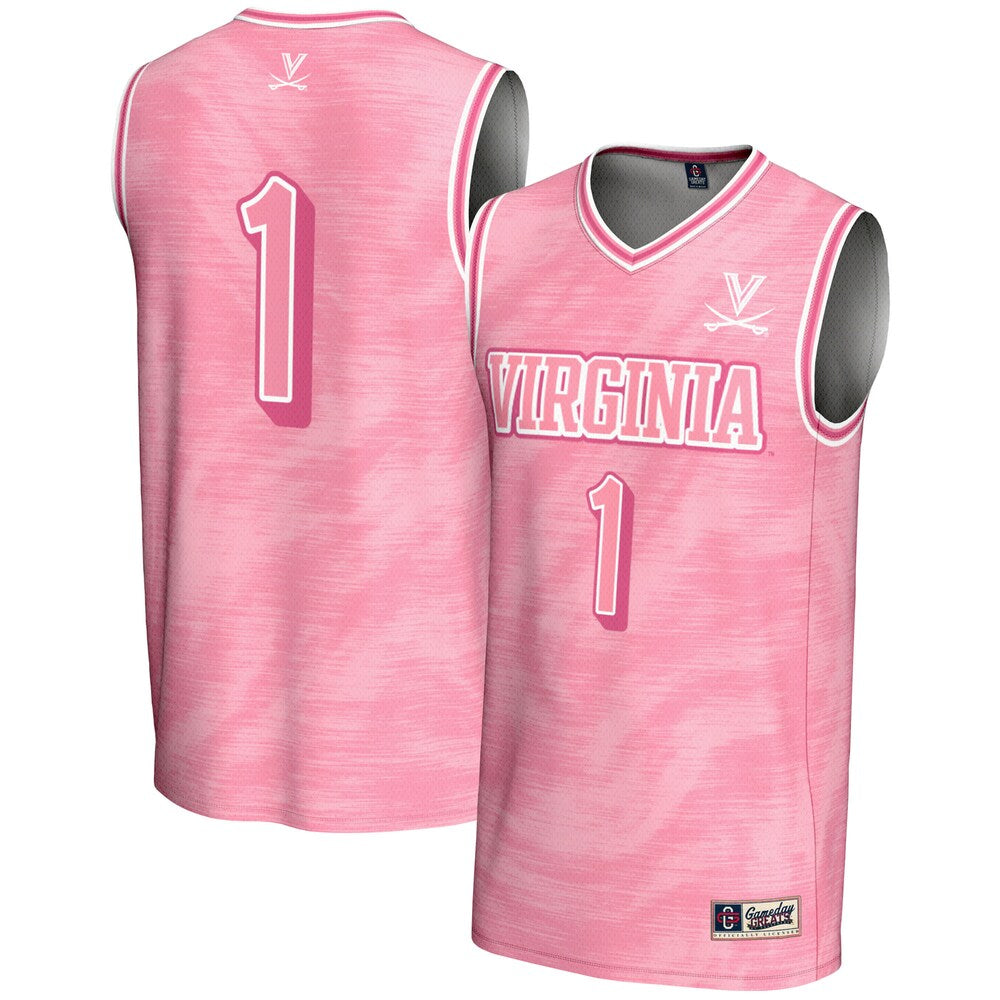 Gameday Greats 1 Pink Virginia Cavaliers Lightweight Basketball Jersey - retro stitched basketball jersey for Gameday Greats fans
