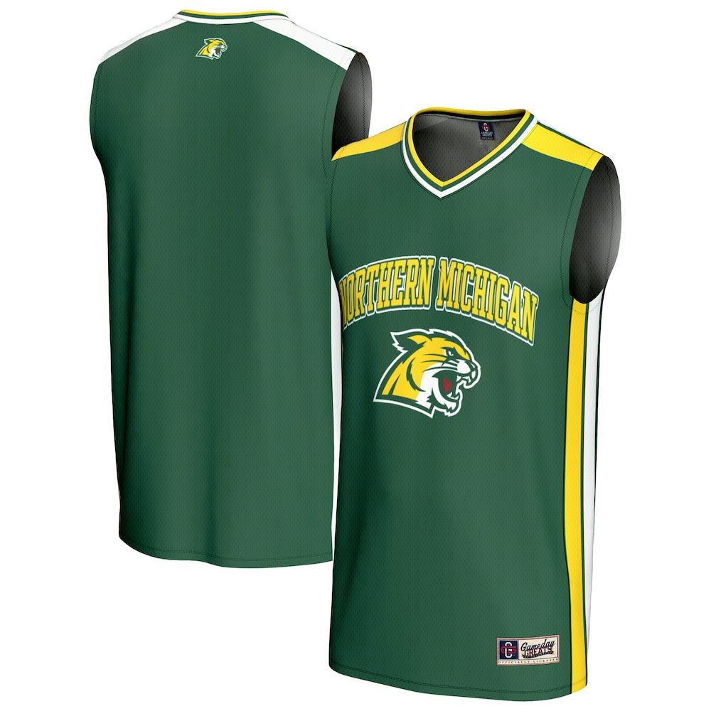 Gameday Greats Green Northern Michigan Wildcats Spirit Basketball Jersey - retro stitched basketball jersey for Gameday Greats fans