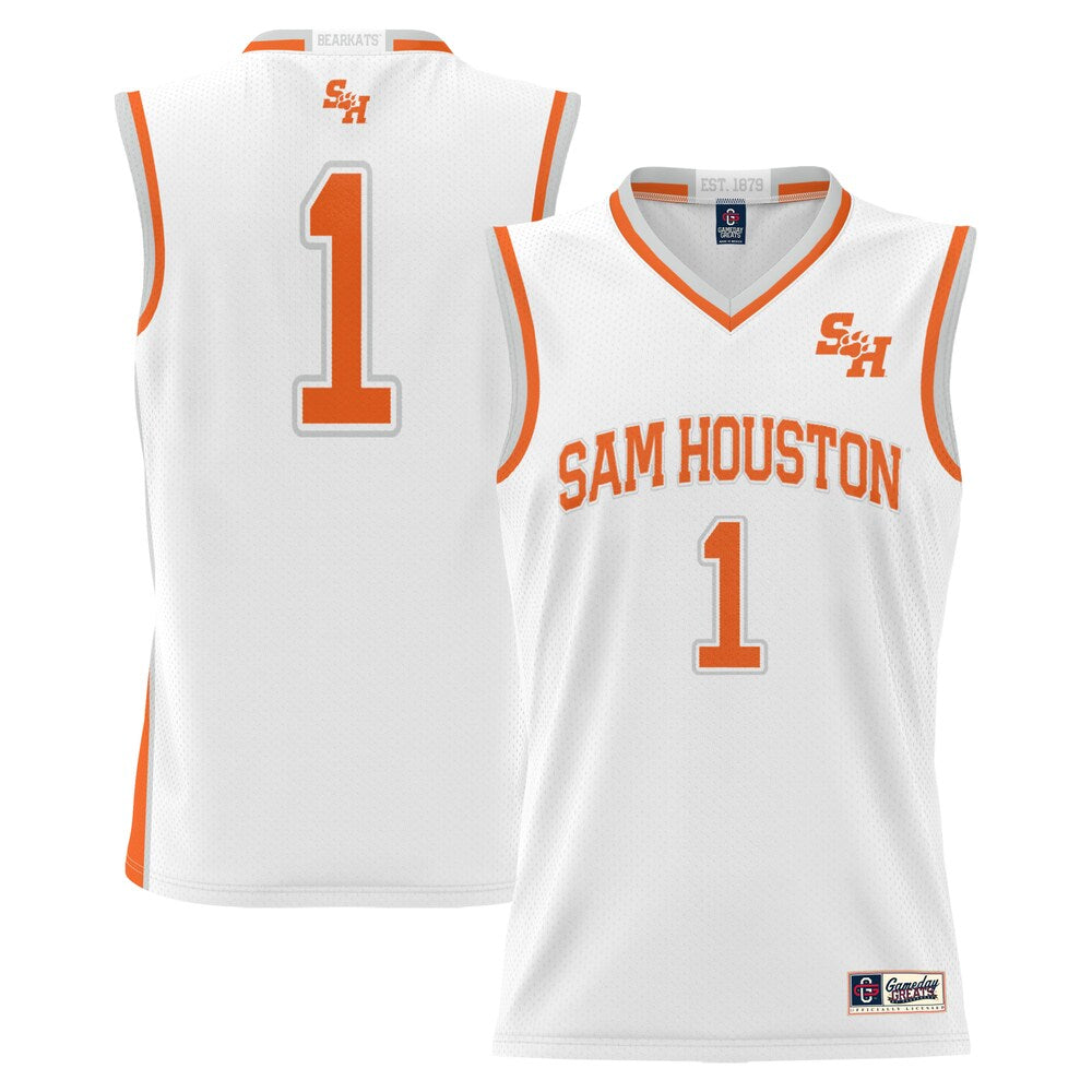 Gameday Greats White 1 Sam Houston State Bearkats Replica Lightweight Basketball Jersey - retro stitched basketball jersey for Gameday Greats fans