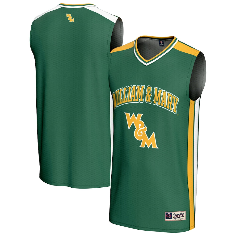 Gameday Greats Green William Mary Tribe Basketball Jersey - retro stitched basketball jersey for Gameday Greats fans