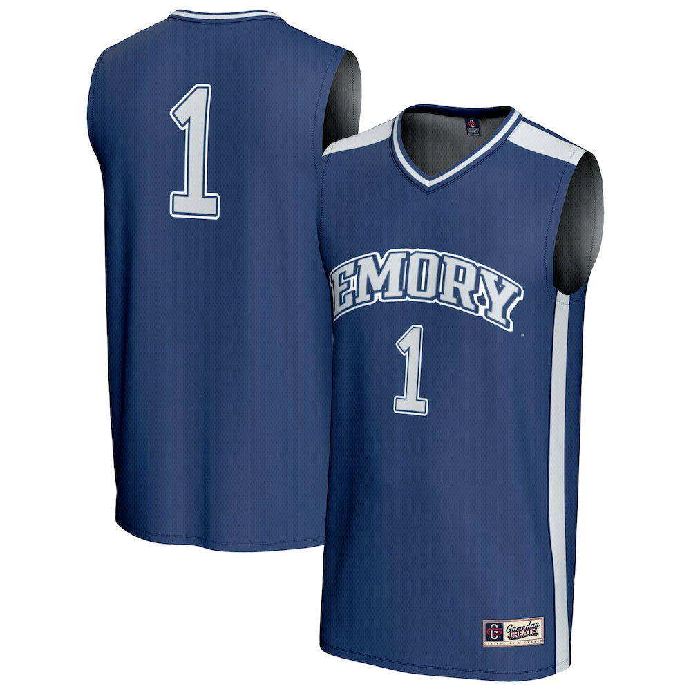 Gameday Greats 1 Blue Emory Eagles Lightweight Collegiate Basketball Fashion Jersey - retro stitched basketball jersey for Gameday Greats fans