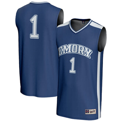 Gameday Greats 1 Blue Emory Eagles Lightweight Collegiate Basketball Fashion Jersey - retro stitched basketball jersey for Gameday Greats fans