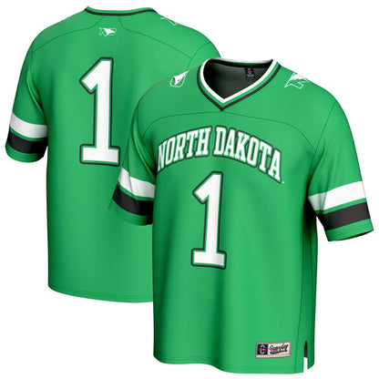 Gameday Greats 1 Kelly Green North Dakota Lightweight Collegiate Football Fashion Jersey - retro stitched football jersey for Gameday Greats fans