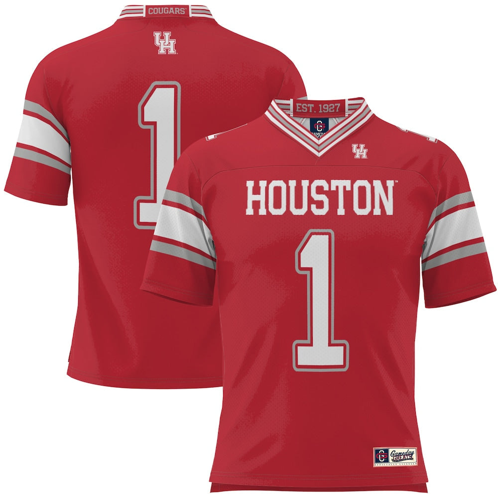 Gameday Greats 1 Red Houston Cougars Football Jersey - retro stitched football jersey for Gameday Greats fans