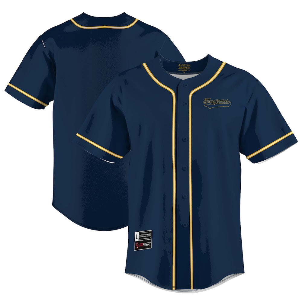 Gameday Greats Navy Central Alabama Community College Trojans Lightweight Baseball Jersey - retro stitched baseball jersey for Gameday Greats fans