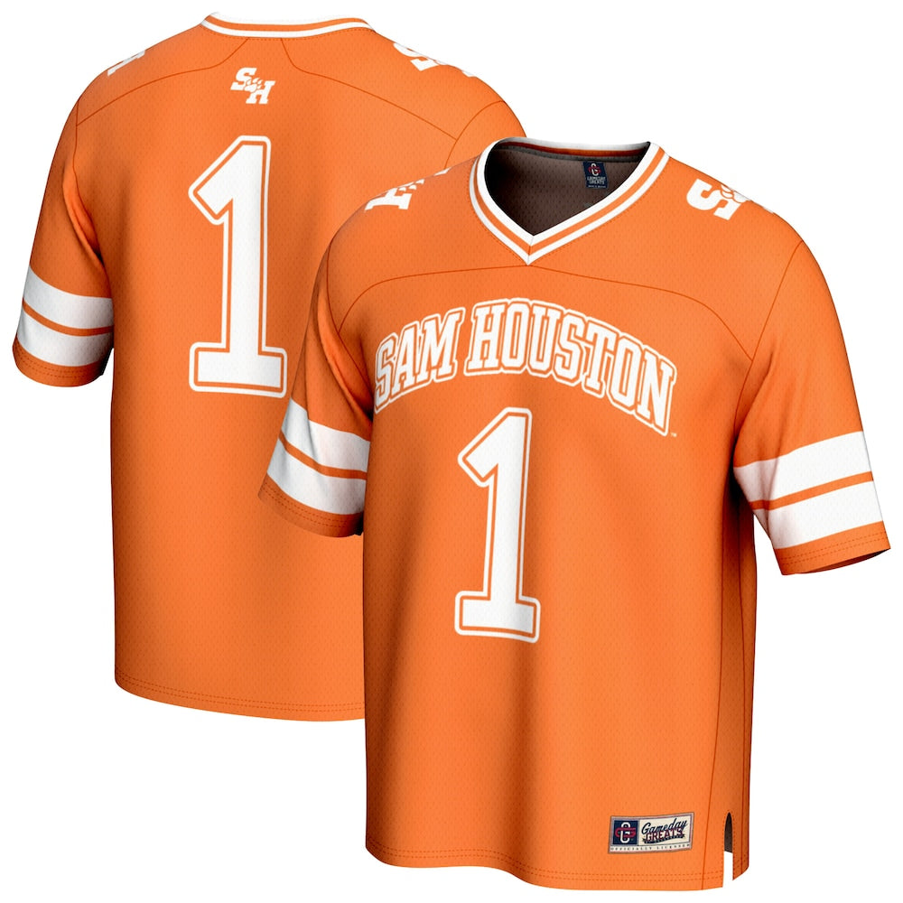 Gameday Greats 1 Orange Sam Houston State Bearkats Lightweight Collegiate Football Fashion Jersey - retro stitched football jersey for Gameday Greats fans
