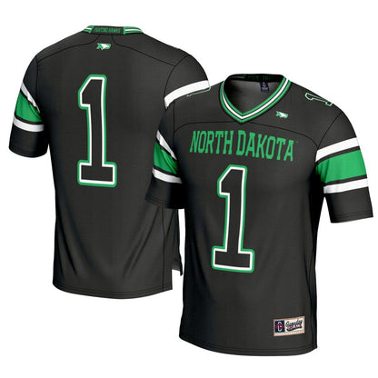 Gameday Greats 1 Black North Dakota Football Jersey - retro stitched football jersey for Gameday Greats fans