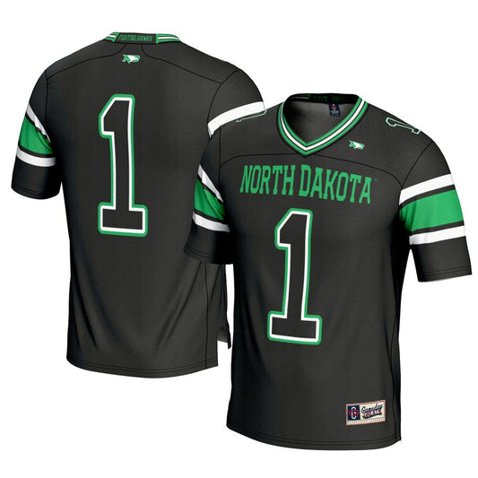 Gameday Greats 1 Black North Dakota Football Jersey - retro stitched football jersey for Gameday Greats fans