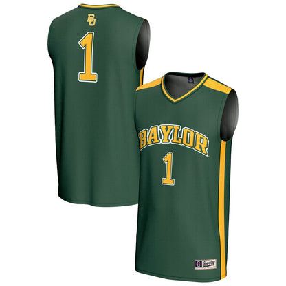 Gameday Greats 1 Green Baylor Bears Lightweight Collegiate Basketball Fashion Jersey - retro stitched basketball jersey for Gameday Greats fans