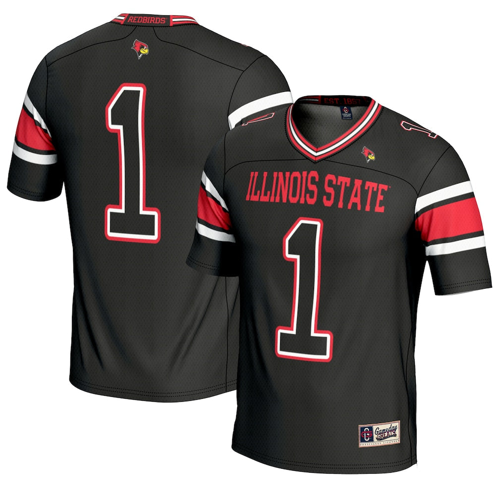 Gameday Greats 1 Black Illinois State Redbirds Endzone Football Jersey - retro stitched football jersey for Gameday Greats fans