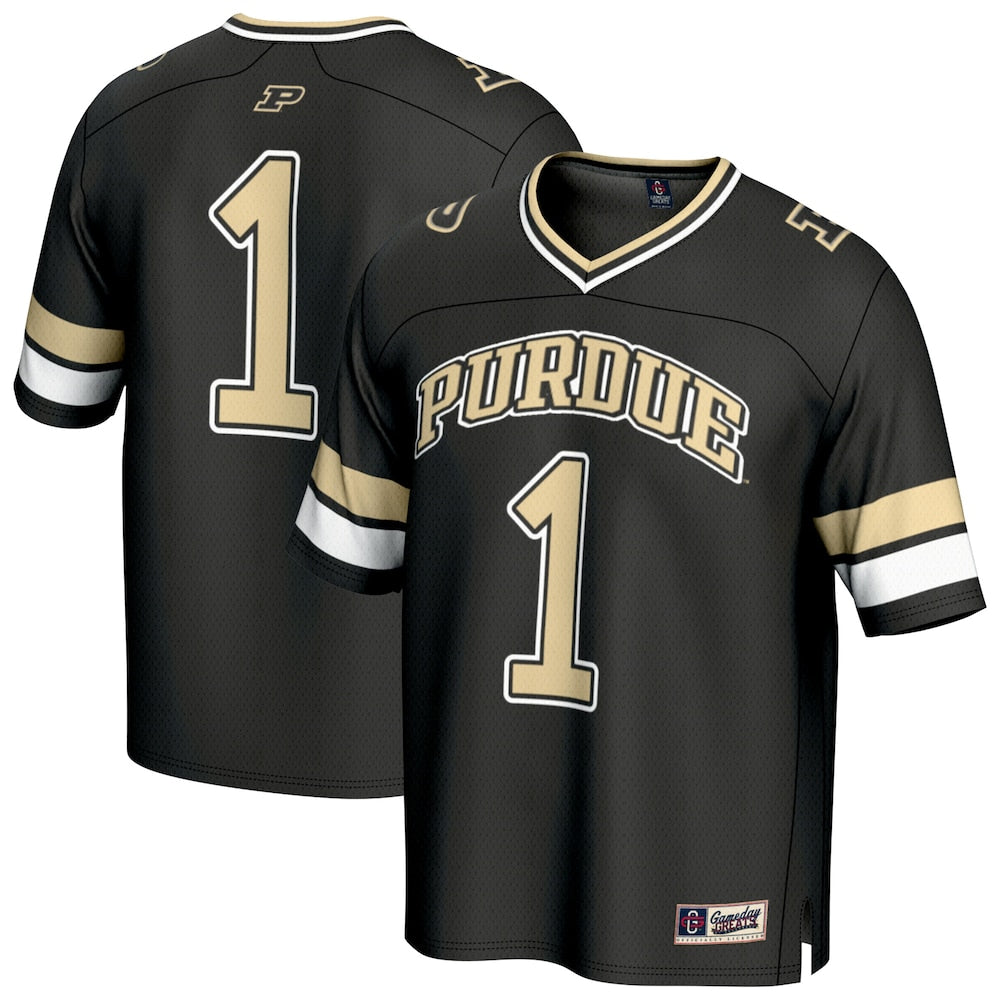 Gameday Greats 1 Black Purdue Boilermakers Collegiate Football Fashion Jersey - retro stitched football jersey for Gameday Greats fans