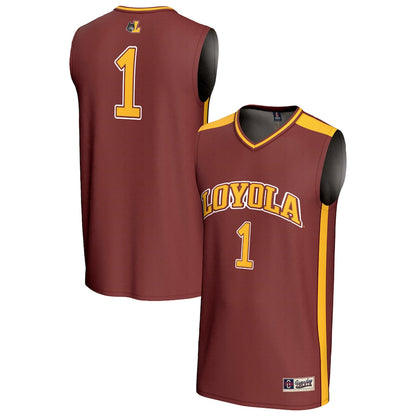 Gameday Greats 1 Maroon Loyola Chicago Ramblers Lightweight Basketball Fashion Jersey - retro stitched basketball jersey for Gameday Greats fans