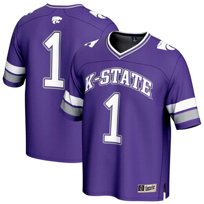 Gameday Greats 1 Purple Kansas State Wildcats Lightweight Collegiate Football Fashion Jersey - retro stitched football jersey for Gameday Greats fans