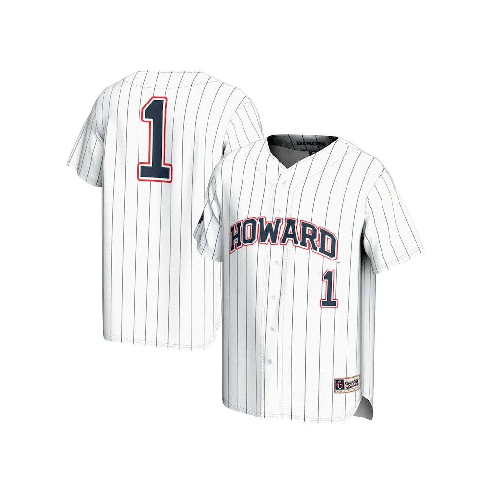 Gameday Greats White 1 Howard Bison Lightweight Baseball Fashion Jersey - retro stitched baseball jersey for Gameday Greats fans