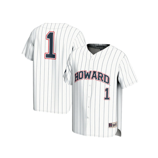 Gameday Greats White 1 Howard Bison Lightweight Baseball Fashion Jersey - retro stitched baseball jersey for Gameday Greats fans