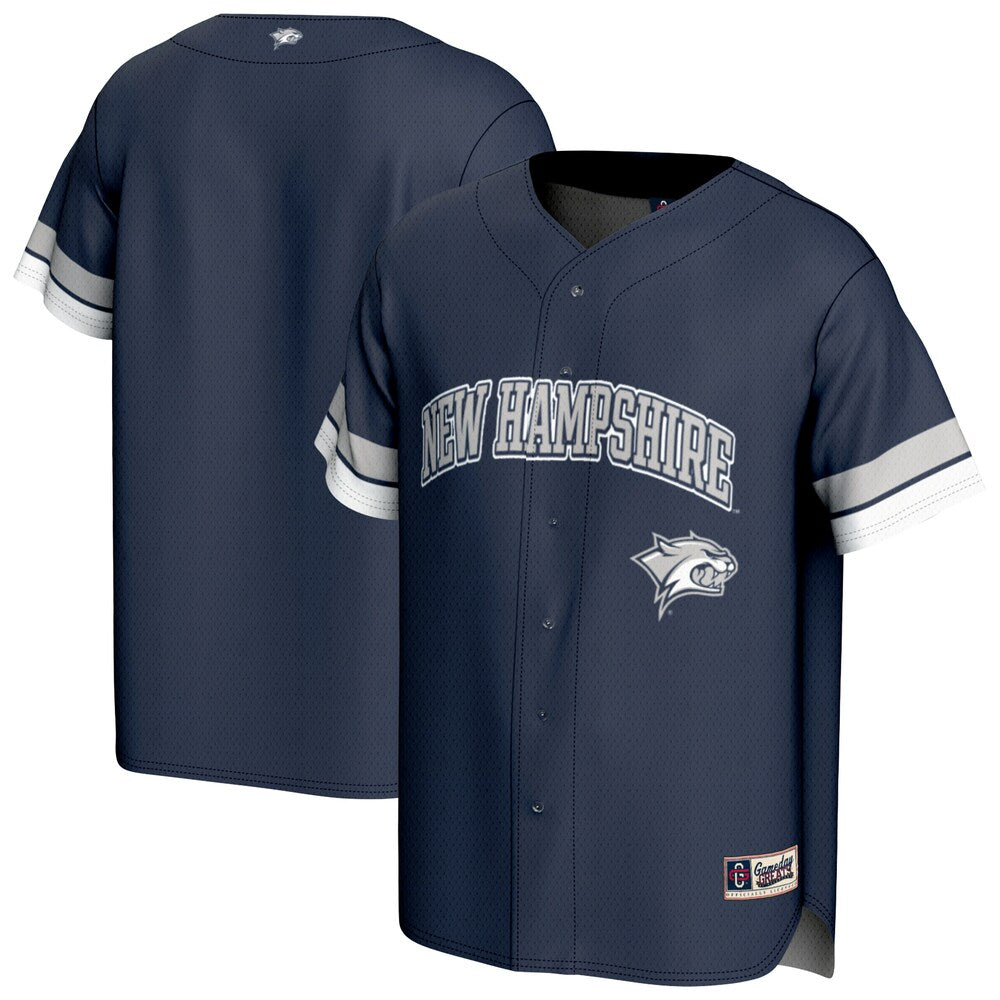 Gameday Greats Navy New Hampshire Wildcats Spirit Baseball Jersey - retro stitched baseball jersey for Gameday Greats fans