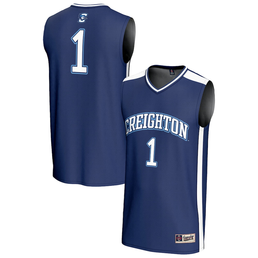 Gameday Greats 1 Blue Creighton Bluejays Lightweight Basketball Fashion Jersey - retro stitched basketball jersey for Gameday Greats fans