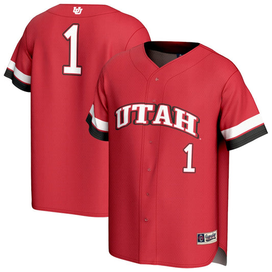 Gameday Greats 1 Red Utah Utes Lightweight Collegiate Baseball Fashion Jersey - retro stitched baseball jersey for Gameday Greats fans