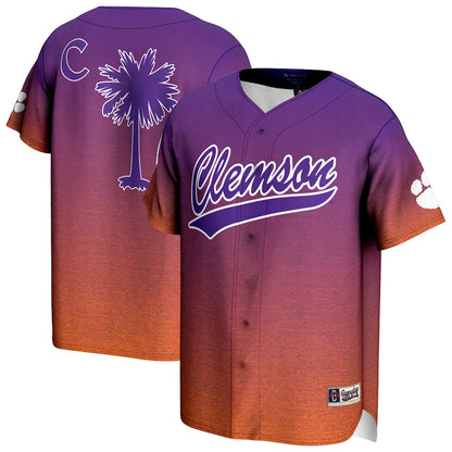 Gameday Greats Purpleorange Clemson Tigers Lightweight Baseball Jersey - retro stitched baseball jersey for Gameday Greats fans