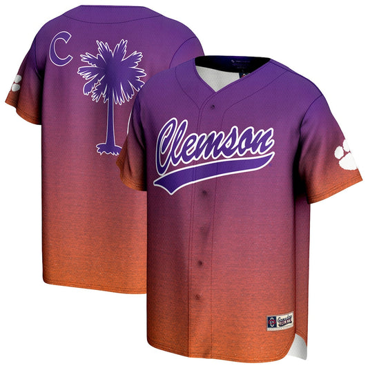 Gameday Greats Purpleorange Clemson Tigers Lightweight Baseball Jersey - retro stitched baseball jersey for Gameday Greats fans
