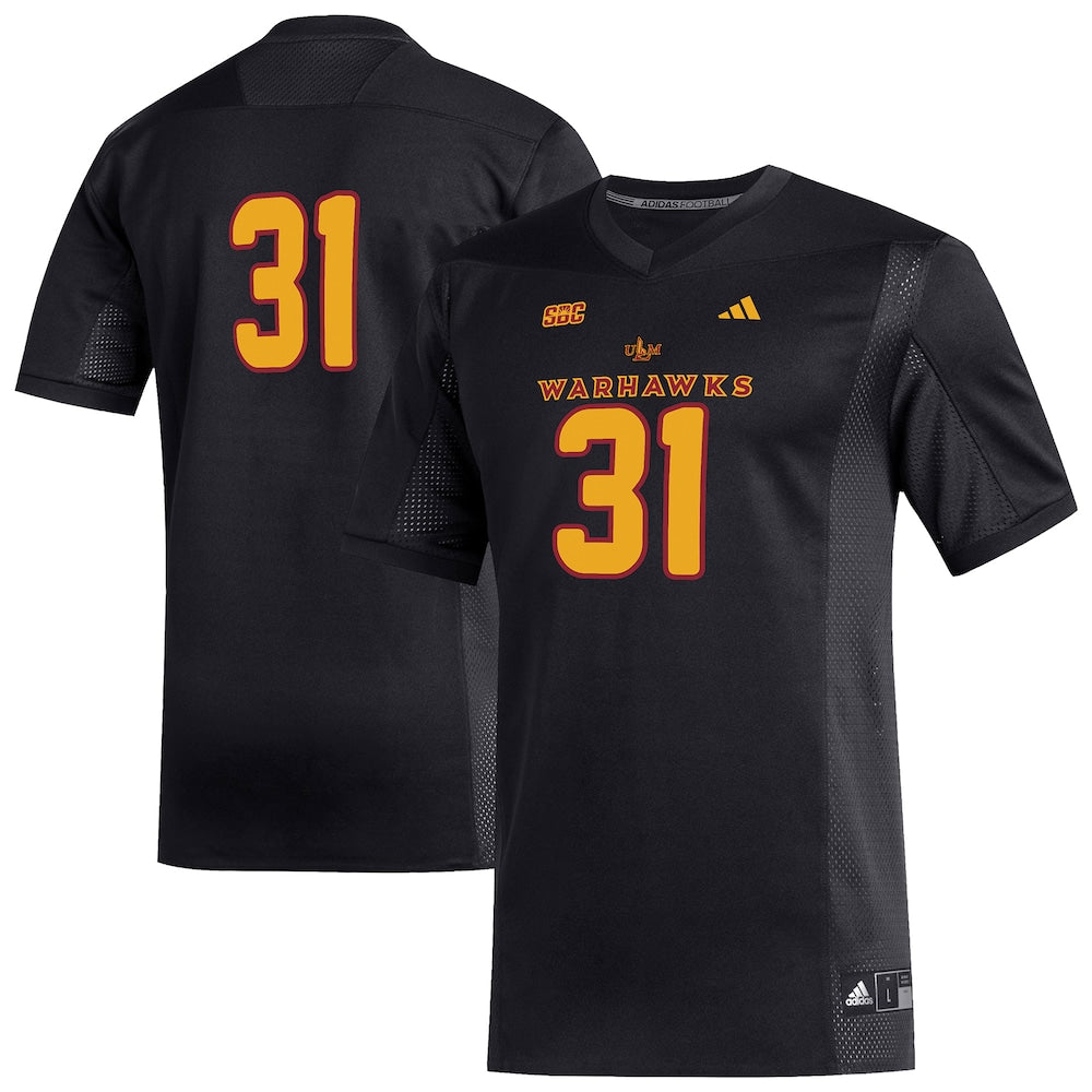 31 Black Ulm Warhawks Replica Football Jersey - retro stitched football jersey for 31 Black fans