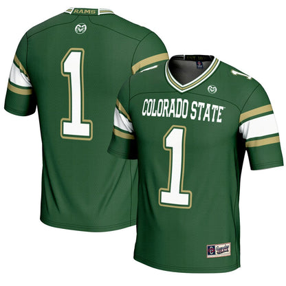 Gameday Greats 1 Green Colorado State Rams Endzone Football Jersey - retro stitched football jersey for Gameday Greats fans