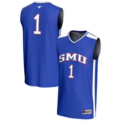 Gameday Greats 1 Royal Smu Mustangs Lightweight Basketball Fashion Jersey - retro stitched basketball jersey for Gameday Greats fans