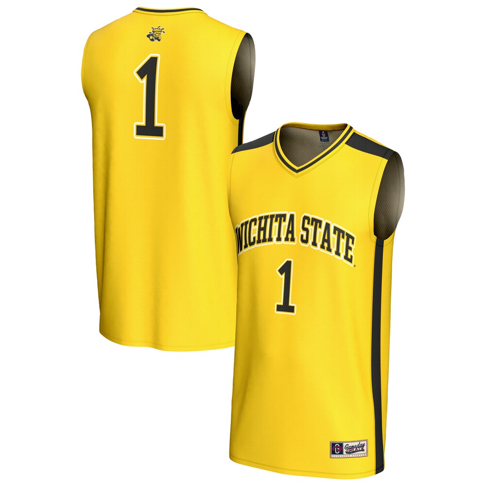 Gameday Greats 1 Yellow Wichita State Shockers Lightweight Basketball Fashion Jersey - retro stitched basketball jersey for Gameday Greats fans