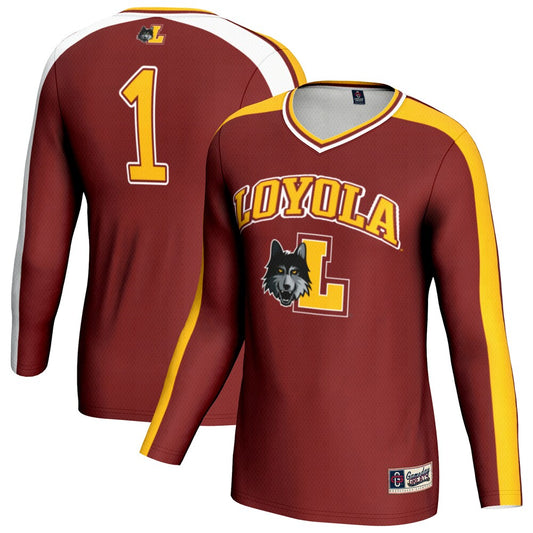 Gameday Greats Maroon Loyola Chicago Ramblers 1 Lightweight Volleyball Fashion Jersey - retro stitched jersey jersey for Gameday Greats fans