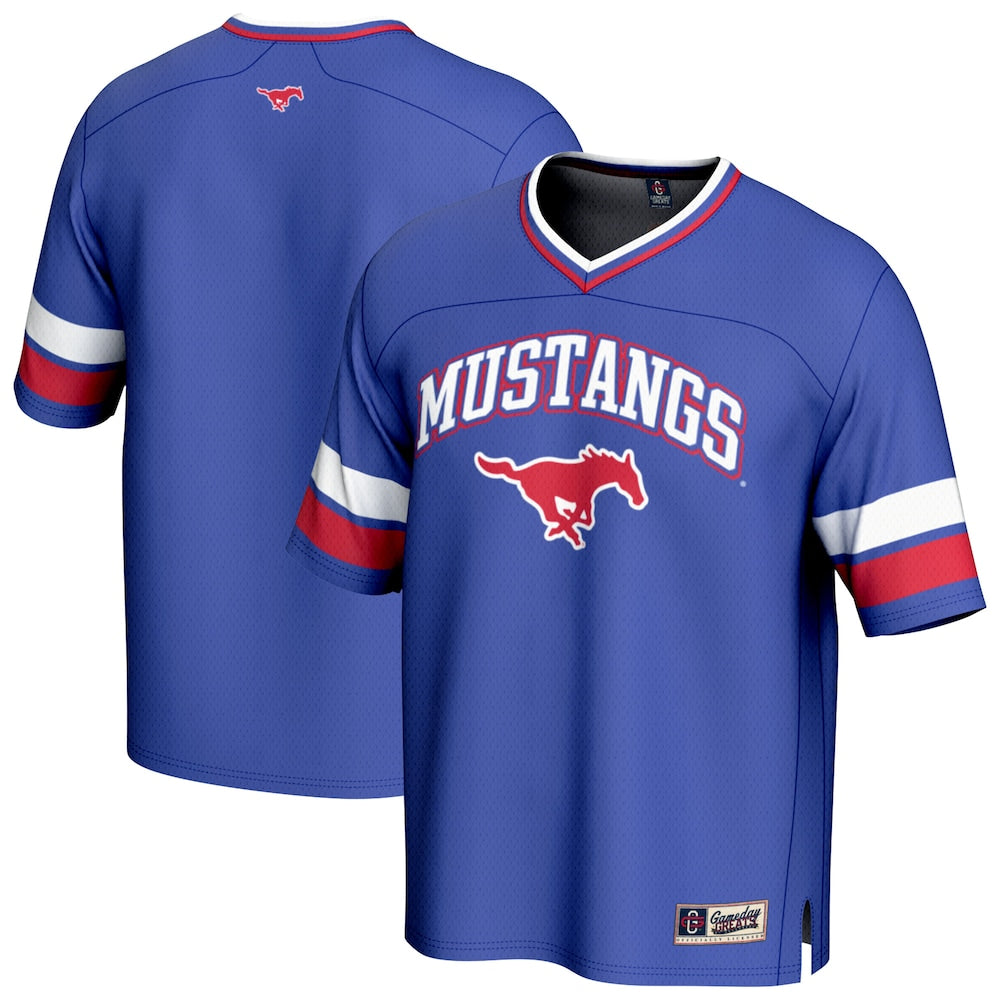 Gameday Greats Royal Smu Mustangs Football Jersey - retro stitched football jersey for Gameday Greats fans