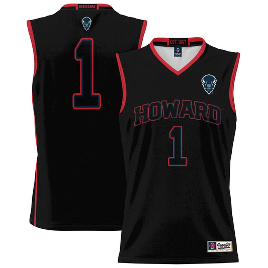 Gameday Greats 1 Black Howard Bison Lightweight Basketball Jersey - retro stitched basketball jersey for Gameday Greats fans
